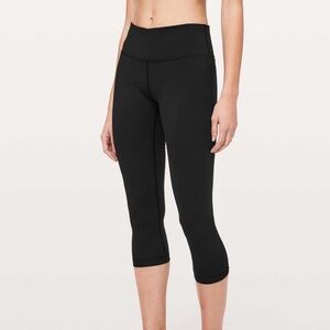 Gently Worn Lululemon "WUNDER UNDER CROP" Size 8, Mid Rise - 3 Pairs Available